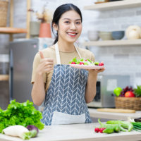 Caretaker preparing food